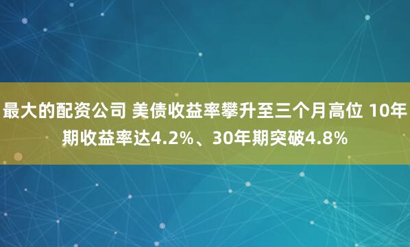 最大的配资公司 美债收益率攀升至三个月高位 10年期收益率达4.2%、30年期突破4.8%